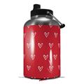 Skin Decal Wrap for 2017 RTIC One Gallon Jug Hearts Red On White (Jug NOT INCLUDED) by WraptorSkinz