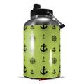 Skin Decal Wrap for 2017 RTIC One Gallon Jug Nautical Anchors Away 02 Sage Green (Jug NOT INCLUDED) by WraptorSkinz