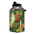 Skin Decal Wrap for 2017 RTIC One Gallon Jug Famingos and Flowers Sage Green (Jug NOT INCLUDED) by WraptorSkinz