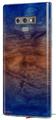 Decal style Skin Wrap compatible with Samsung Galaxy Note 9 Exotic Wood Waterfall Bubinga Burst Neon Blue