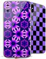 2 Decal style Skin Wraps set for Apple iPhone X and XS Daisies Purple