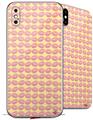 2 Decal style Skin Wraps set for Apple iPhone X and XS Donuts Yellow