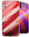 2 Decal style Skin Wraps set for Apple iPhone X and XS Paint Blend Red