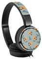 Decal style Skin Wrap for Sony MDR ZX110 Headphones Poppy Orange Light Blue (HEADPHONES NOT INCLUDED)