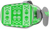 Decal style Skin Wrap compatible with Oculus Go Headset - Skull And Crossbones Pattern Green (OCULUS NOT INCLUDED)