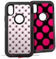 2x Decal style Skin Wrap Set compatible with Otterbox Defender iPhone X and Xs Case - Kearas Daisies Diffuse Glow Pink (CASE NOT INCLUDED)