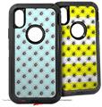 2x Decal style Skin Wrap Set compatible with Otterbox Defender iPhone X and Xs Case - Kearas Daisies Seafoam (CASE NOT INCLUDED)