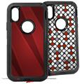 2x Decal style Skin Wrap Set compatible with Otterbox Defender iPhone X and Xs Case - VintageID 25 Red (CASE NOT INCLUDED)
