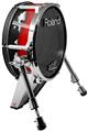 Skin Wrap works with Roland vDrum Shell KD-140 Kick Bass Drum Ripped Colors Black Red (DRUM NOT INCLUDED)