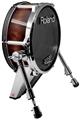 Skin Wrap works with Roland vDrum Shell KD-140 Kick Bass Drum Exotic Wood Waterfall Bubinga Burst Red Cherry (DRUM NOT INCLUDED)
