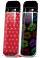 Skin Decal Wrap 2 Pack for Smok Novo v1 Hearts Red On White VAPE NOT INCLUDED