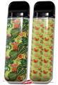 Skin Decal Wrap 2 Pack for Smok Novo v1 Famingos and Flowers Sage Green VAPE NOT INCLUDED