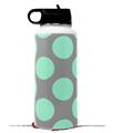 Skin Wrap Decal compatible with Hydro Flask Wide Mouth Bottle 32oz Kearas Polka Dots Mint And Gray (BOTTLE NOT INCLUDED)