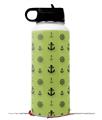 Skin Wrap Decal compatible with Hydro Flask Wide Mouth Bottle 32oz Nautical Anchors Away 02 Sage Green (BOTTLE NOT INCLUDED)