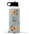 Skin Wrap Decal compatible with Hydro Flask Wide Mouth Bottle 32oz Poppy Orange Light Blue (BOTTLE NOT INCLUDED)