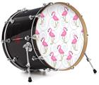 Vinyl Decal Skin Wrap for 20" Bass Kick Drum Head Flamingos on White - DRUM HEAD NOT INCLUDED