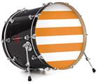Decal Skin works with most 24" Bass Kick Drum Heads Psycho Stripes Orange and White - DRUM HEAD NOT INCLUDED