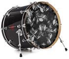 Decal Skin works with most 24" Bass Kick Drum Heads Skulls Confetti White - DRUM HEAD NOT INCLUDED