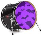 Decal Skin works with most 24" Bass Kick Drum Heads Deathrock Bats Purple - DRUM HEAD NOT INCLUDED