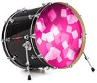 Decal Skin works with most 24" Bass Kick Drum Heads Bokeh Squared Hot Pink - DRUM HEAD NOT INCLUDED
