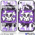 iPhone 3GS Skin - Cartoon Skull Purple