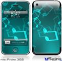 iPhone 3GS Skin - Bokeh Music Neon Teal