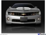 Poster 24"x18" - 2010 Chevy Camaro Silver - White Stripes on Black
