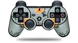 Sony PS3 Controller Decal Style Skin - Poppy Orange Light Blue (CONTROLLER NOT INCLUDED)