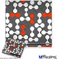 Decal Skin compatible with Sony PS3 Slim Locknodes 04 Red