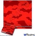 Decal Skin compatible with Sony PS3 Slim Deathrock Bats Red