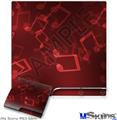 Decal Skin compatible with Sony PS3 Slim Bokeh Music Red