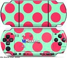 Sony PSP 3000 Skin - Kearas Polka Dots Pink And Blue