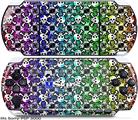 Sony PSP 3000 Skin - Splatter Girly Skull Rainbow
