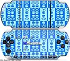 Sony PSP 3000 Skin - Skull And Crossbones Pattern Blue