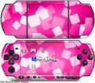 Sony PSP 3000 Skin - Bokeh Squared Hot Pink