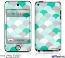 iPod Touch 4G Decal Style Vinyl Skin - Brushed Circles Seafoam