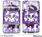 iPod Touch 4G Decal Style Vinyl Skin - Cartoon Skull Purple