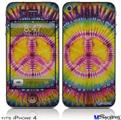 iPhone 4 Decal Style Vinyl Skin - Tie Dye Peace Sign 109 (DOES NOT fit newer iPhone 4S)