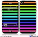 iPhone 4 Decal Style Vinyl Skin - Stripes Rainbow (DOES NOT fit newer iPhone 4S)