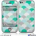 iPhone 4 Decal Style Vinyl Skin - Brushed Circles Seafoam (DOES NOT fit newer iPhone 4S)