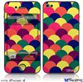 iPhone 4 Decal Style Vinyl Skin - Brushed Cirlces Multi Dark (DOES NOT fit newer iPhone 4S)