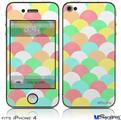 iPhone 4 Decal Style Vinyl Skin - Brushed Cirlces Multi Light (DOES NOT fit newer iPhone 4S)