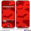 iPhone 4 Decal Style Vinyl Skin - Deathrock Bats Red (DOES NOT fit newer iPhone 4S)