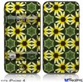 iPhone 4 Decal Style Vinyl Skin - Daisies Yellow (DOES NOT fit newer iPhone 4S)