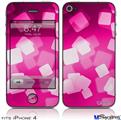 iPhone 4 Decal Style Vinyl Skin - Bokeh Squared Hot Pink (DOES NOT fit newer iPhone 4S)