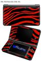 Zebra Red - Decal Style Skin fits Nintendo DSi XL (DSi SOLD SEPARATELY)