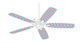 Zig Zag Teal Green and Pink - Ceiling Fan Skin Kit fits most 42 inch fans (FAN and BLADES SOLD SEPARATELY)