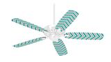 Zig Zag Teal and Gray - Ceiling Fan Skin Kit fits most 42 inch fans (FAN and BLADES SOLD SEPARATELY)