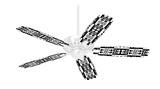 Skull And Crossbones Pattern Bw - Ceiling Fan Skin Kit fits most 42 inch fans (FAN and BLADES SOLD SEPARATELY)