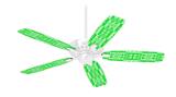 Skull And Crossbones Pattern Green - Ceiling Fan Skin Kit fits most 42 inch fans (FAN and BLADES SOLD SEPARATELY)